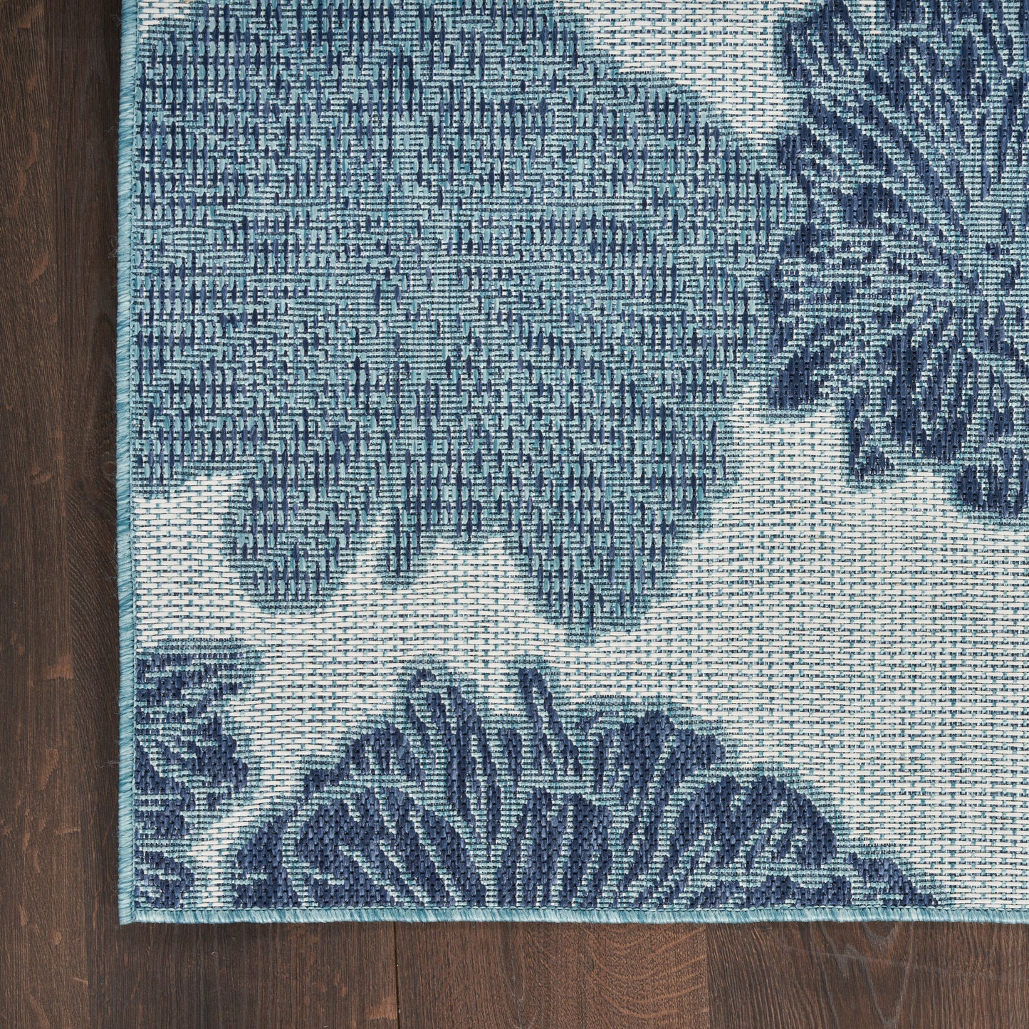 Nourison Garden Oasis 2' x 6' Blue Tropical Rug