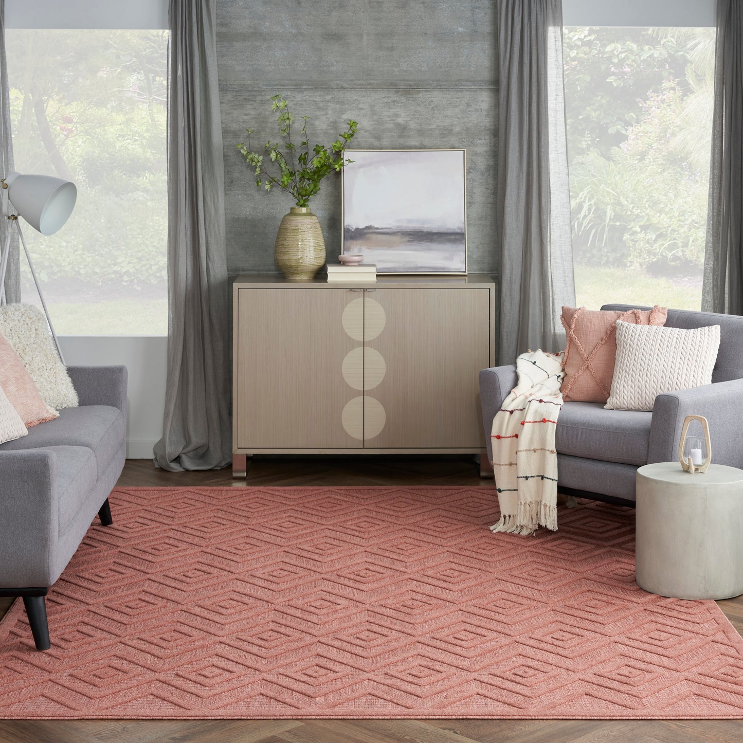 Nourison Versatile 9' x 12' Coral Orange Modern Rug