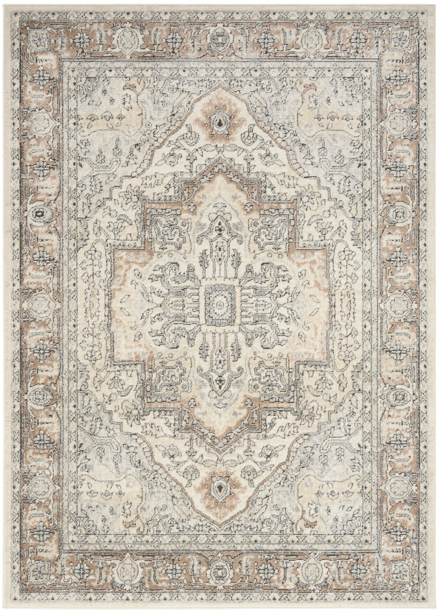 Nourison Quarry 3'9" x 5'9" Ivory Grey Taupe Vintage Indoor Rug