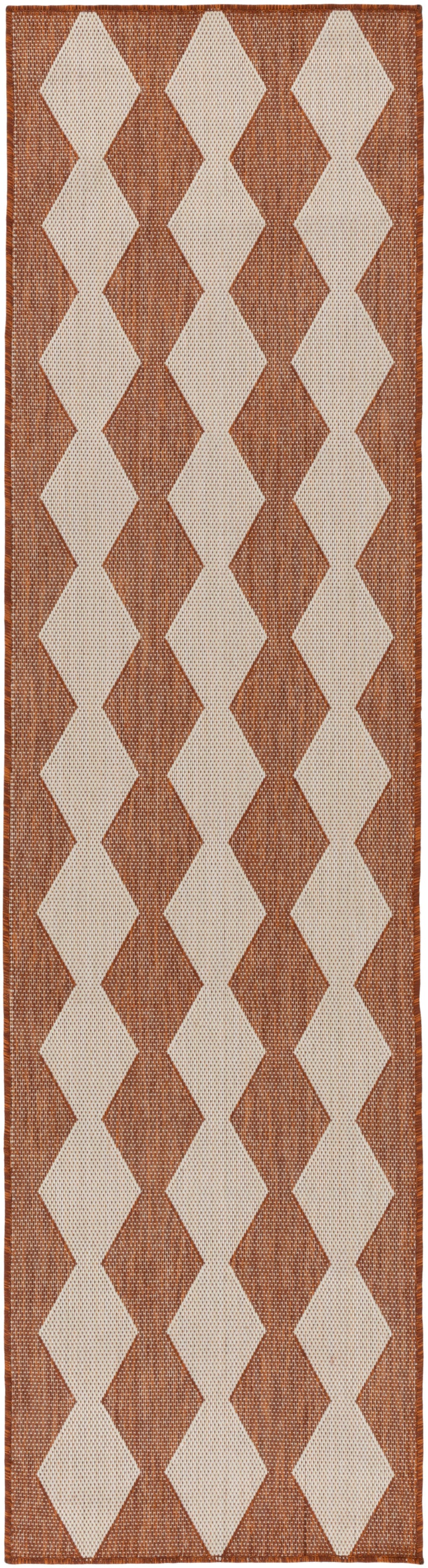 Nourison Positano 2'2" x 10' Terracotta Modern Rug