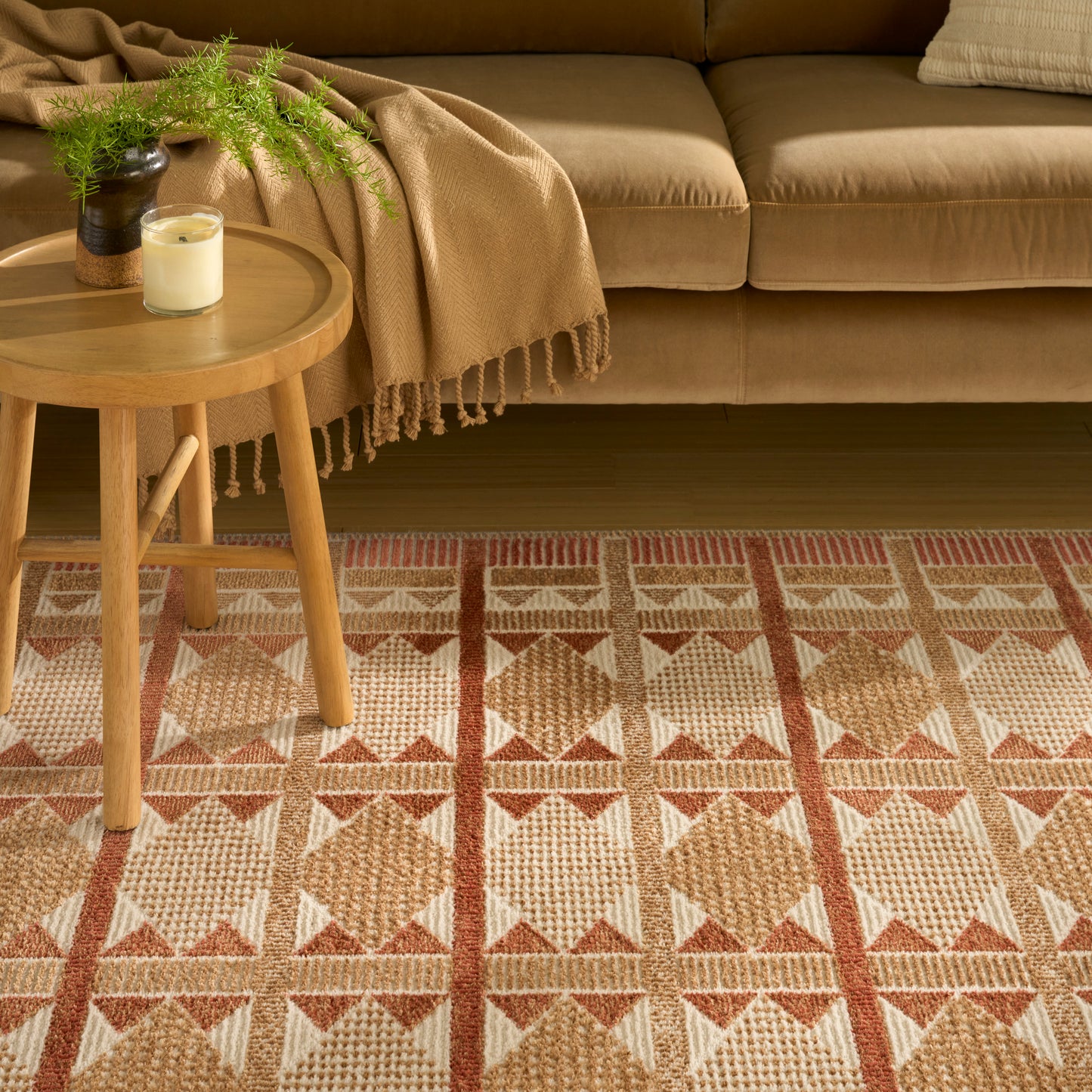 Nourison Nordic 5' x 7' Rust Modern Indoor Rug