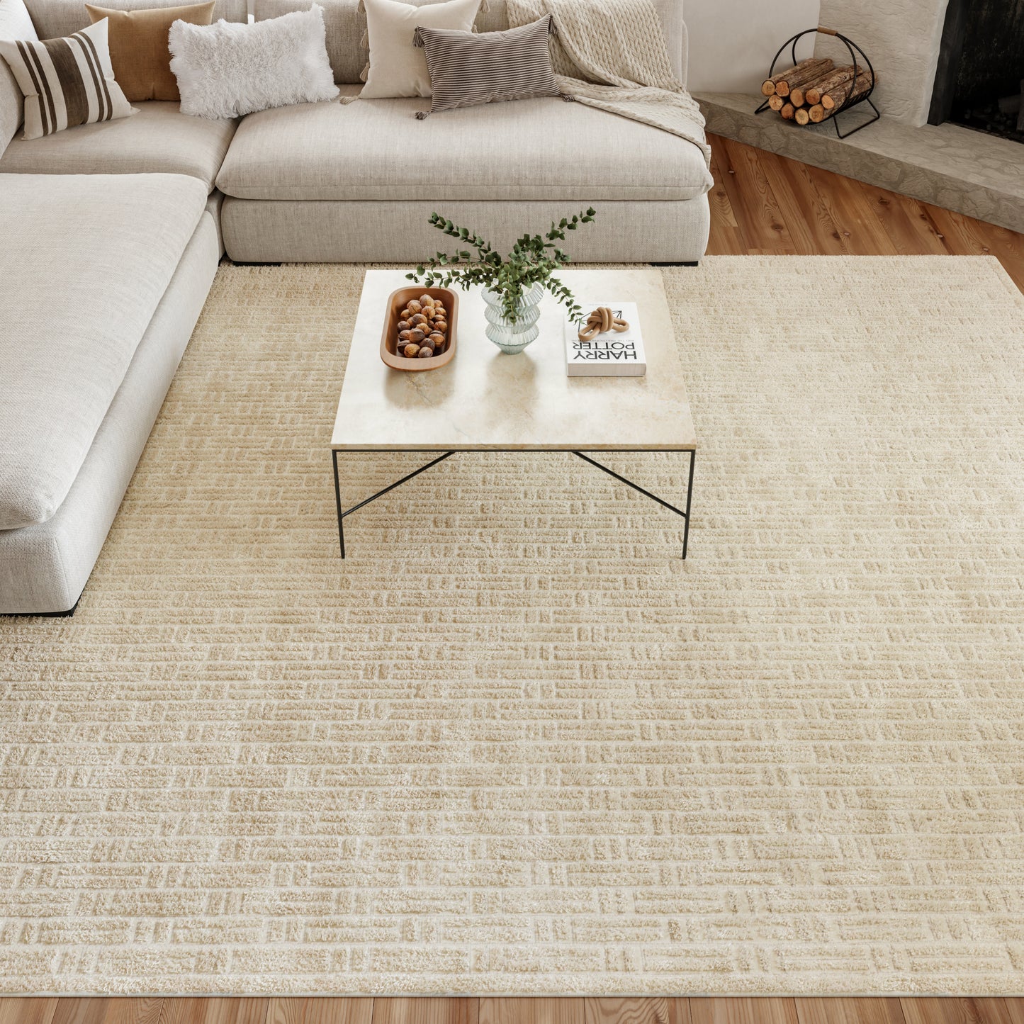 Nourison Washable Charm 9' x 12' Ivory Modern Indoor Rug