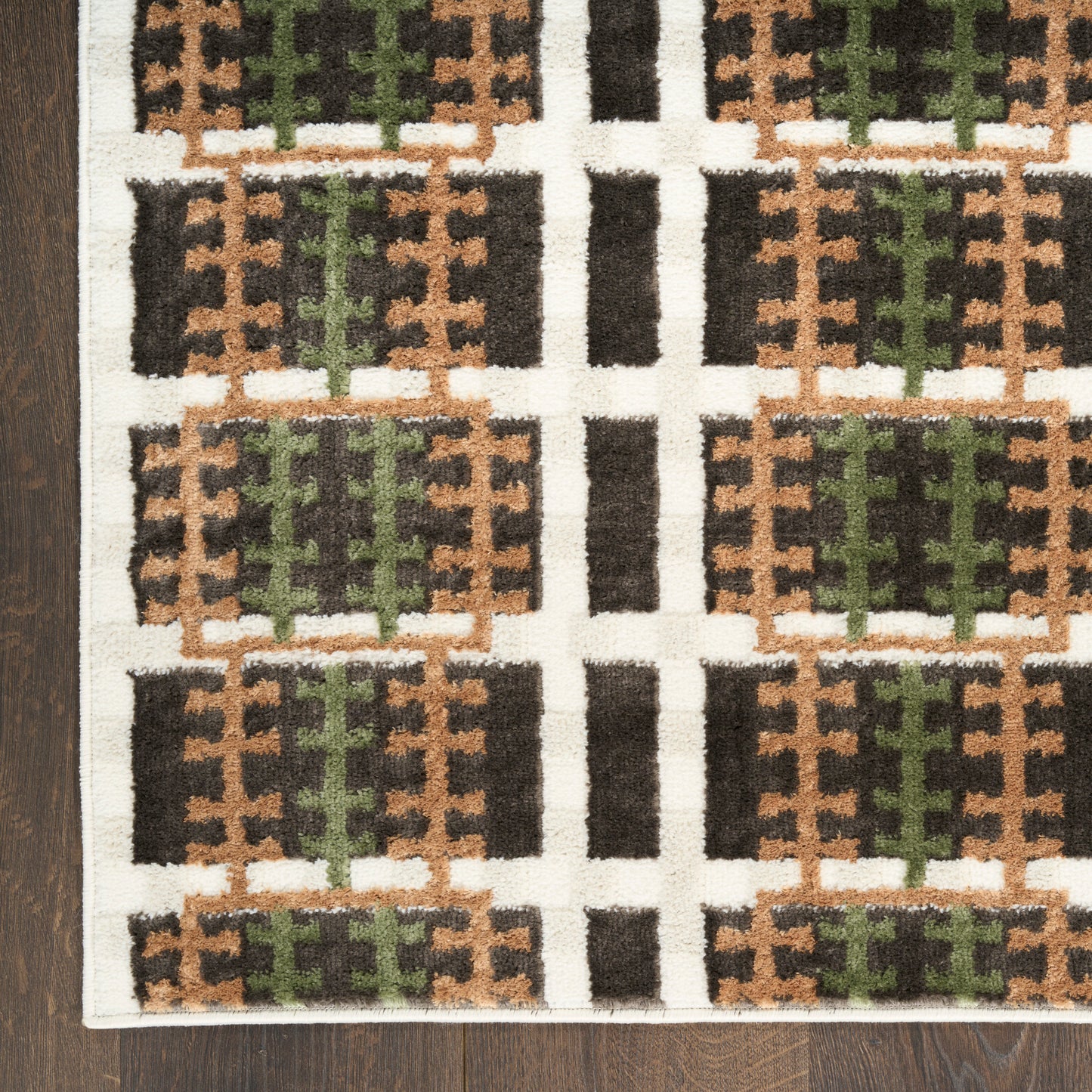 Nourison Nordic 5' x 7' Charcoal Multicolor Modern Indoor Rug