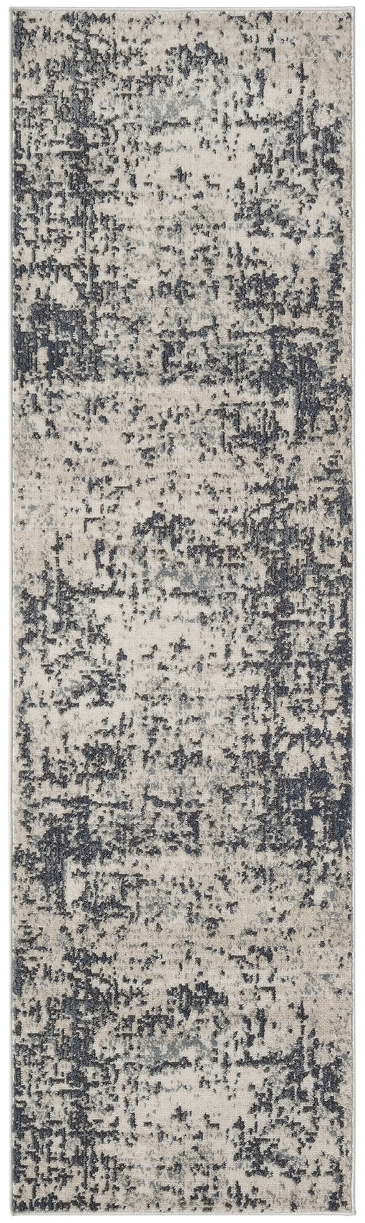 Nourison Quarry 2'2" x 10' Ivory Grey Modern Indoor Rug