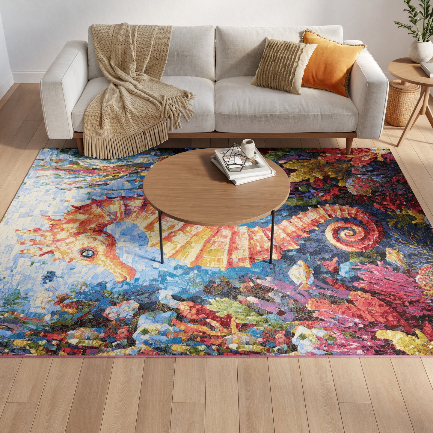 Nourison Color Splash 5'3" x 7'3" Multicolor Coastal, Nautical & Beach Rug