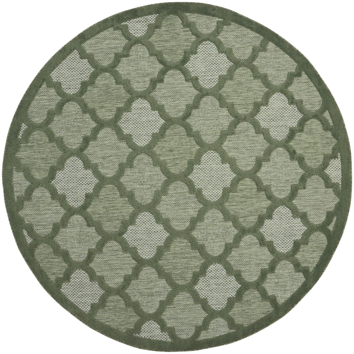Nourison Easy Care 6' x Round Green Modern Rug