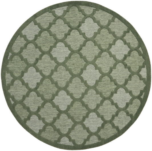 Nourison Easy Care 6' x Round Green Modern Rug
