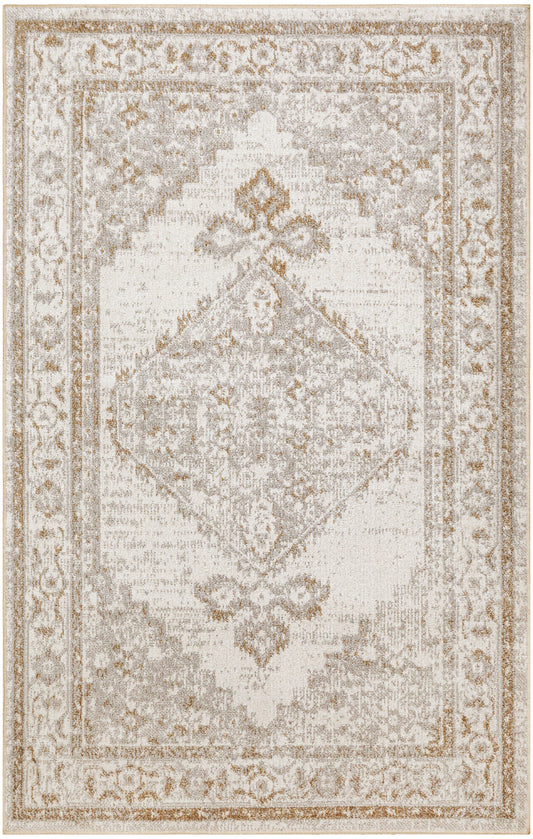 Nourison Astra Machine Washable 3'3" x 5' Grey Vintage Indoor Rug