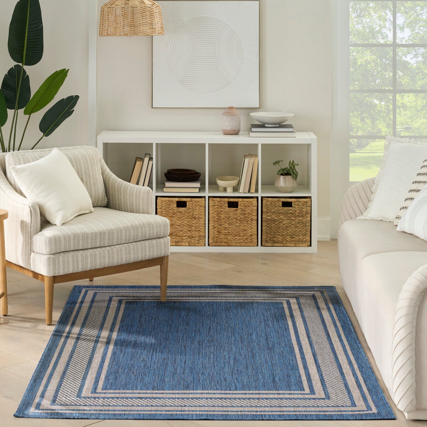 Nourison Horizon Indoor/Outdoor 6' x 9' Denim Modern Rug