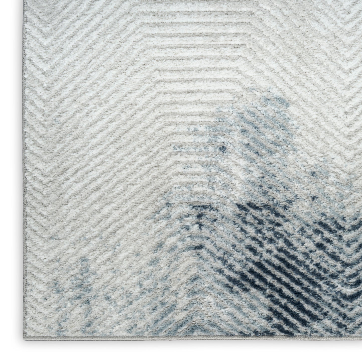 Nourison Dekor 4' x 6' Grey Navy Modern Indoor Rug