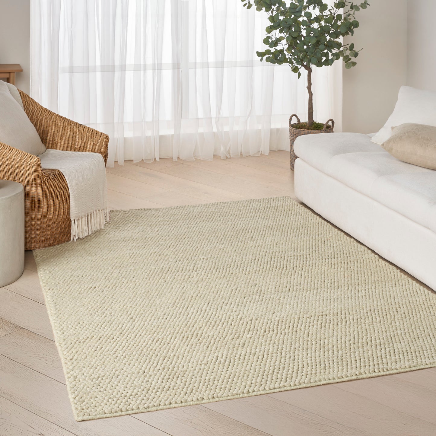 DKNY Pure Knots 5'3" x 7'3" Sage Modern Indoor Rug