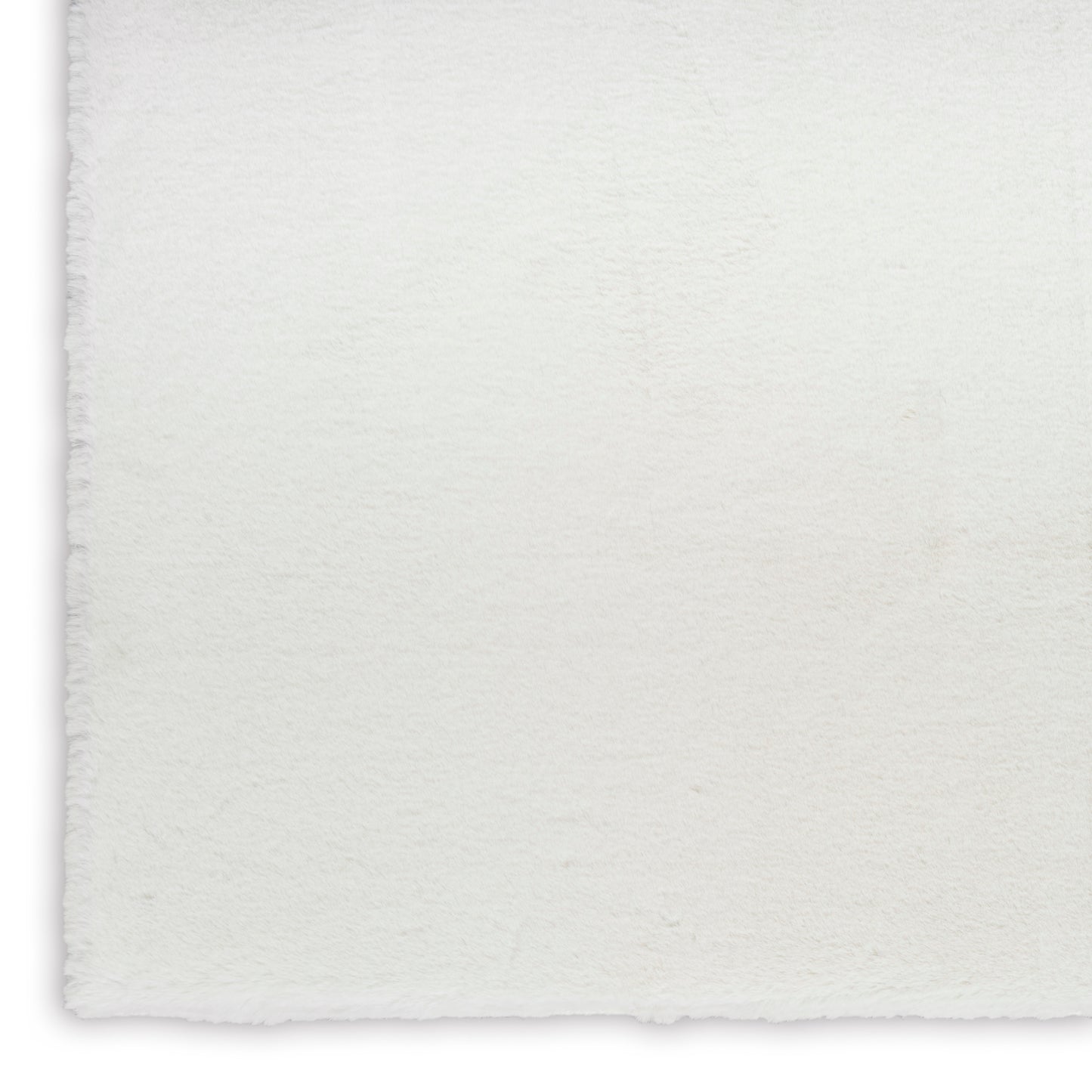 Nourison Soft Plush Rabbit Fur 7'6" x 9'6" White Contemporary Indoor Rug