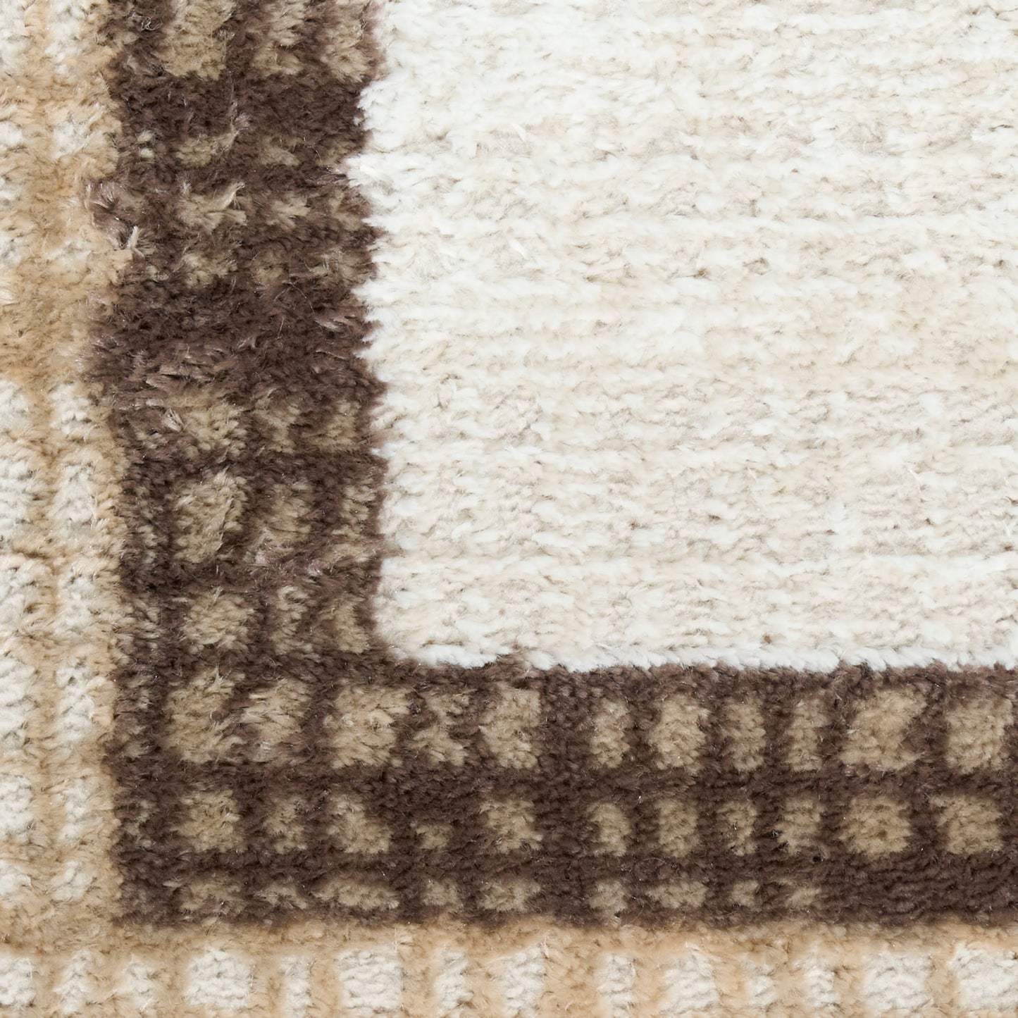 Nourison Dekor 5'3" x 7' Ivory Brown Modern Indoor Rug