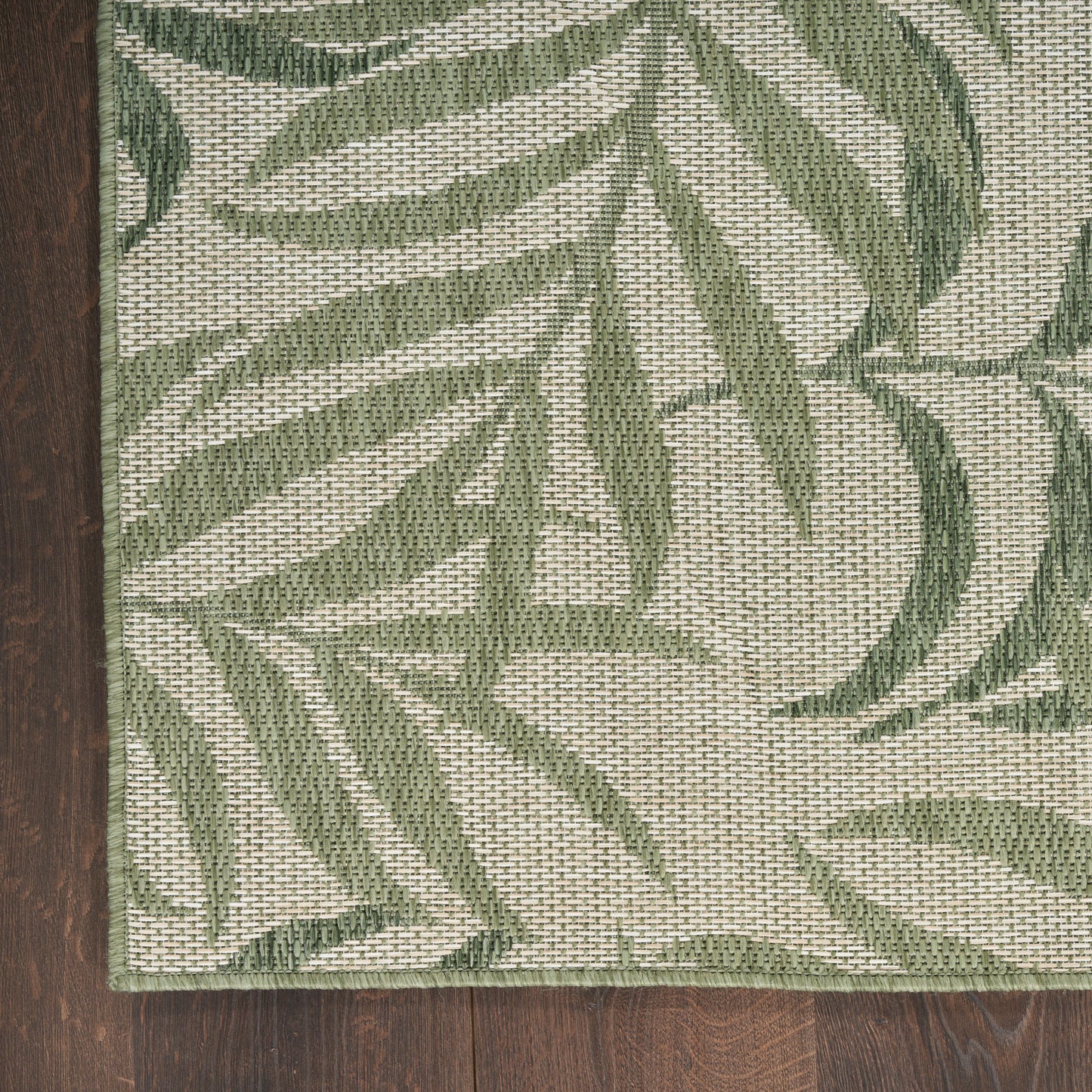 Nourison Garden Oasis 2' x 8' Ivory Green Tropical Rug