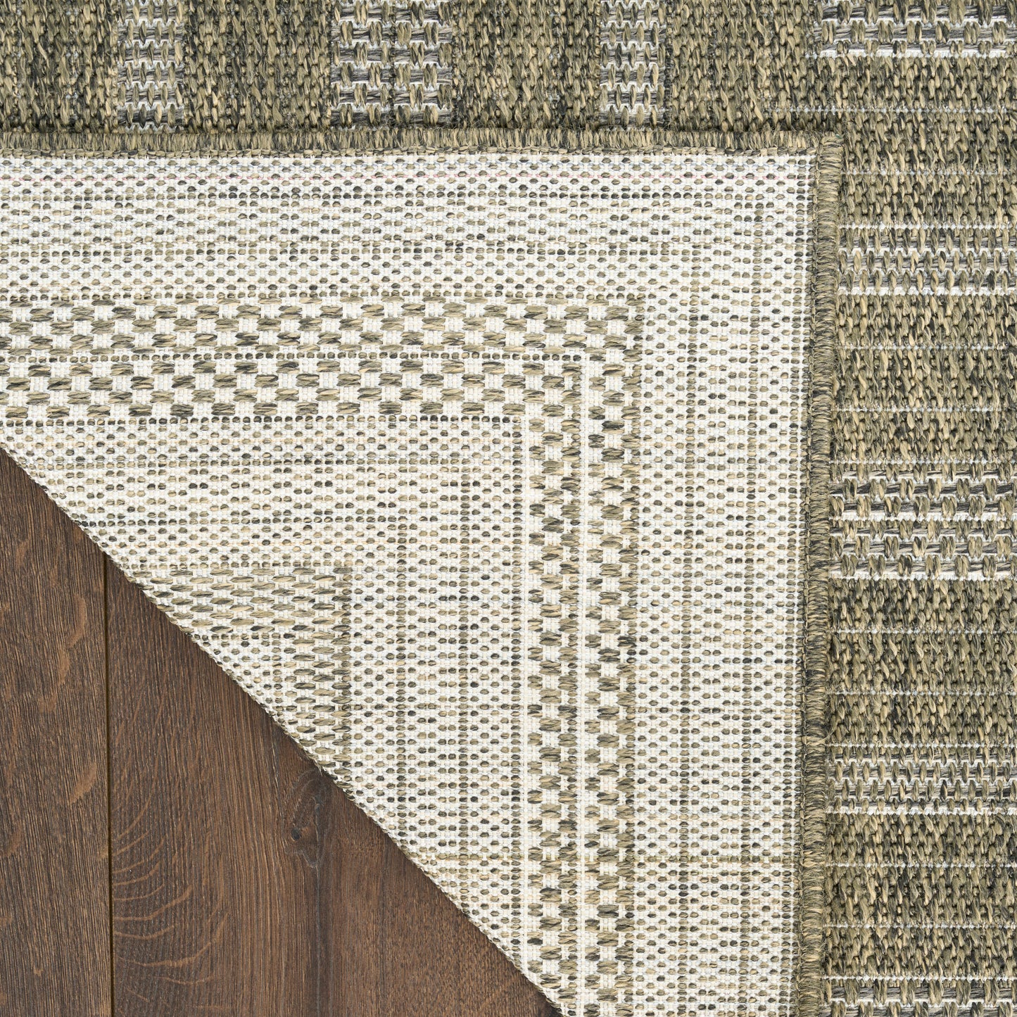 Nourison Tulum 5'3" x 7' Olive Outdoor Rug