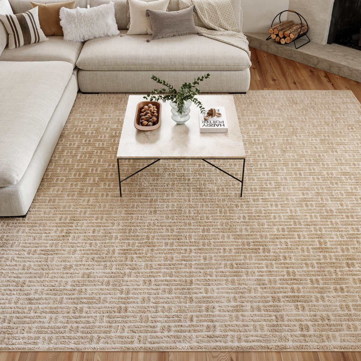 Nourison Washable Charm 9' x 12' Beige Ivory Modern Indoor Rug