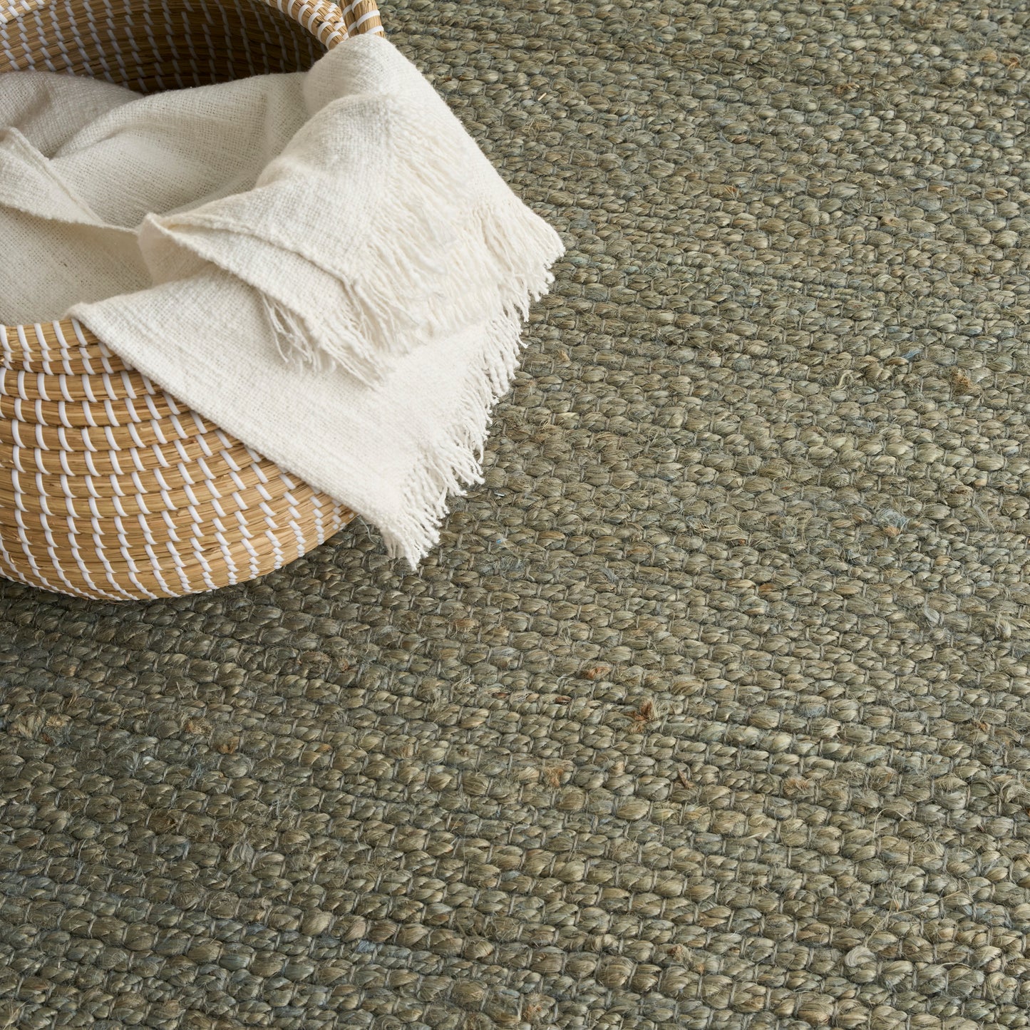 Nourison Natural Jute 9' x 12' Sage Farmhouse Indoor Rug