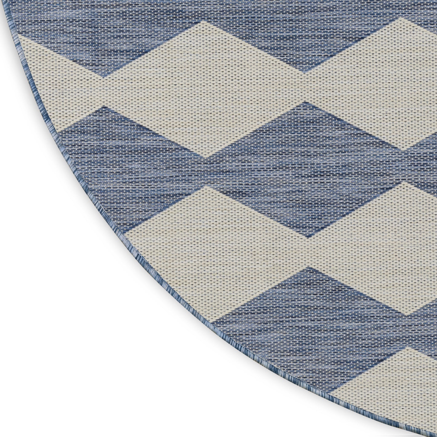 Nourison Positano 6' x Round Navy Blue Modern Rug