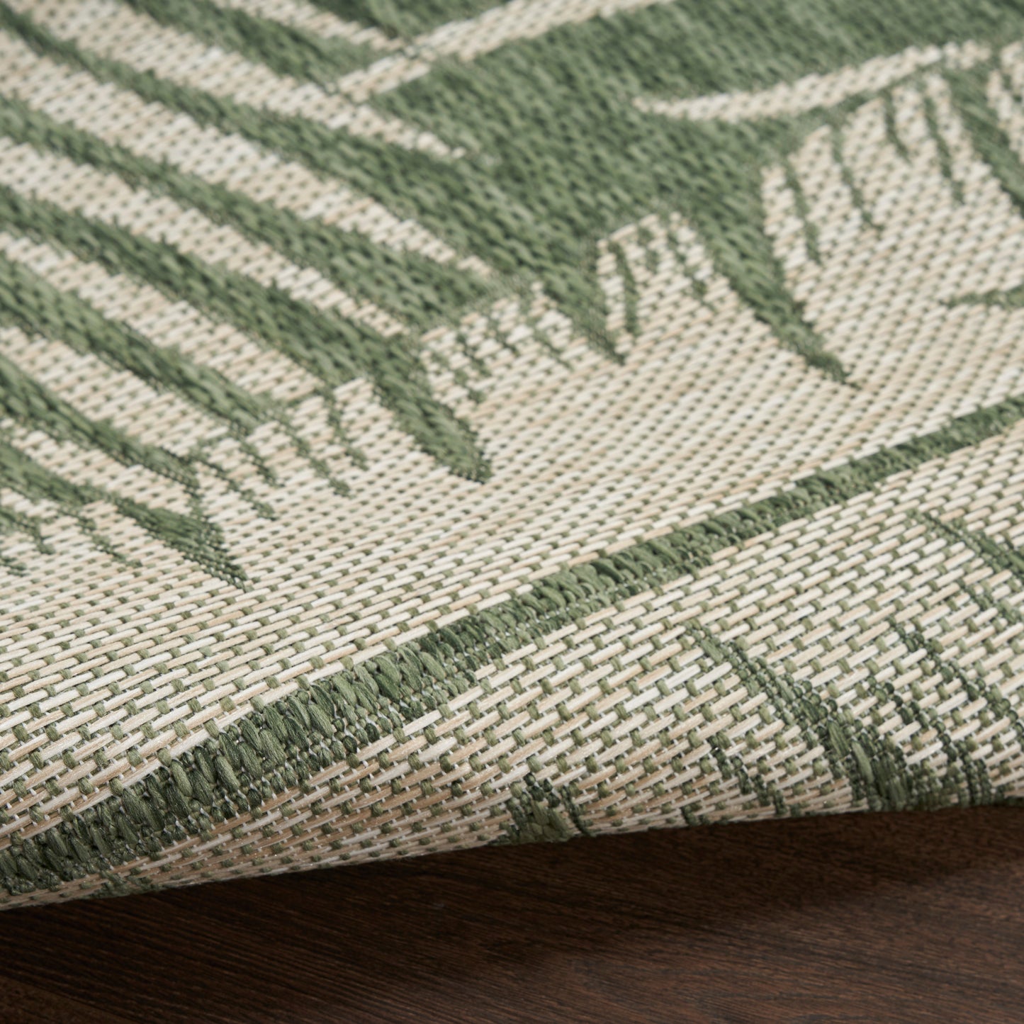 Nourison Garden Oasis 2' x 8' Green Ivory Outdoor Rug