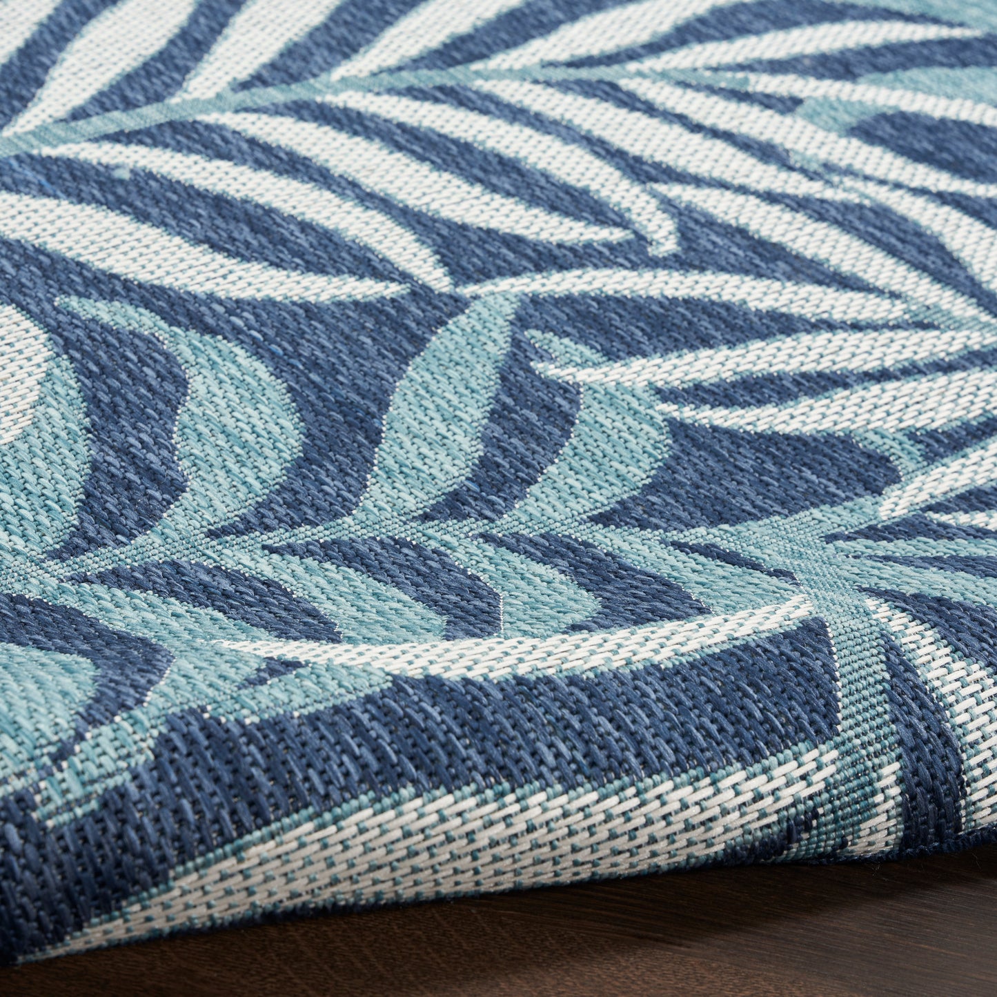 Nourison Garden Oasis 2' x 6' Navy Tropical Rug