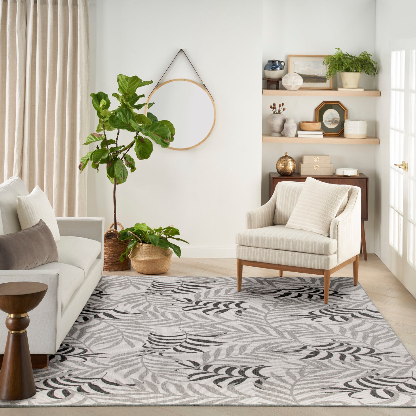 Nourison Garden Oasis 10' x 14' Grey Tropical Rug