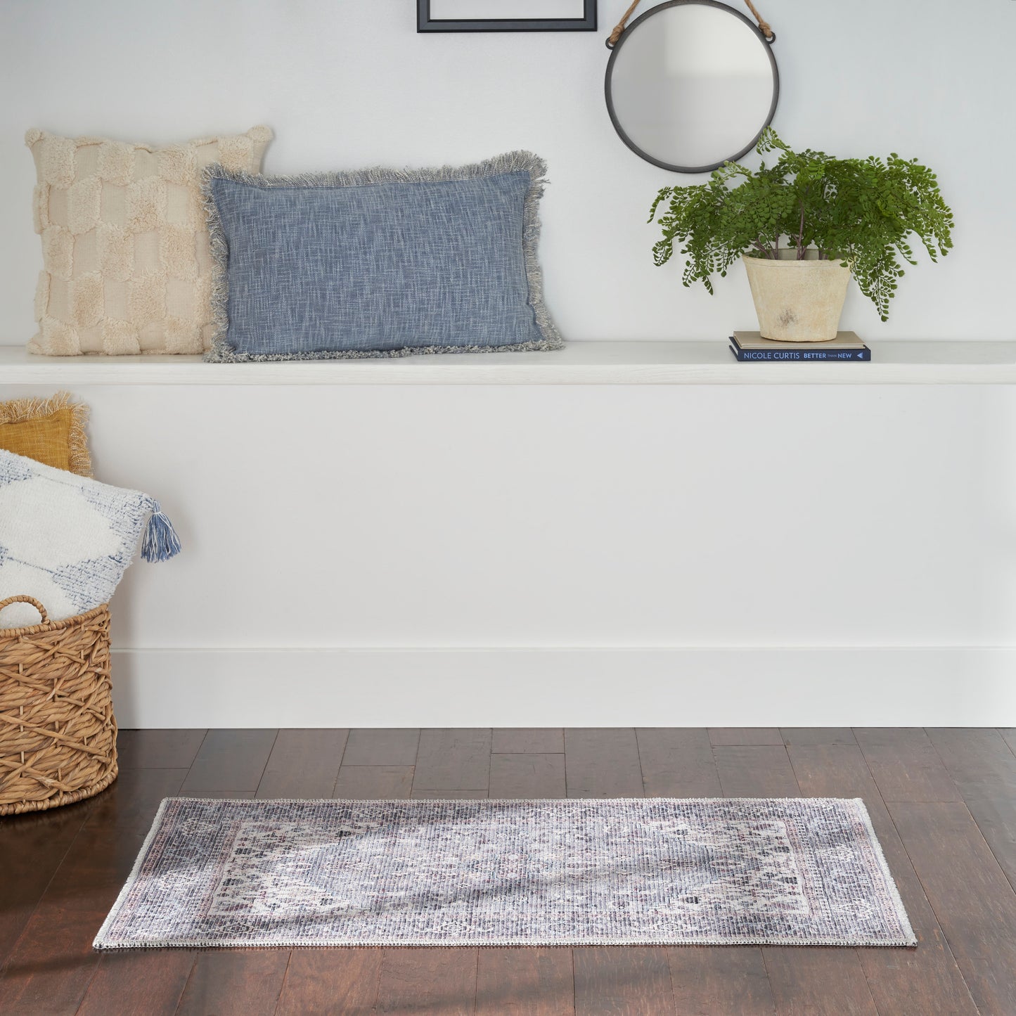 Nourison New Concept Washables 2' x 3'9" Grey Vintage Indoor Rug