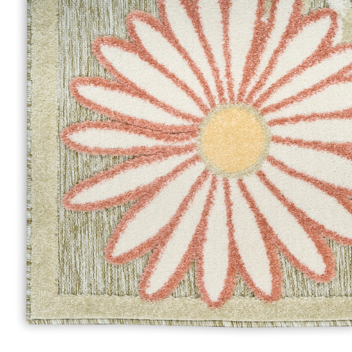 Nourison Aloha 5'3" x 7'5" Sage Rose Outdoor Rug