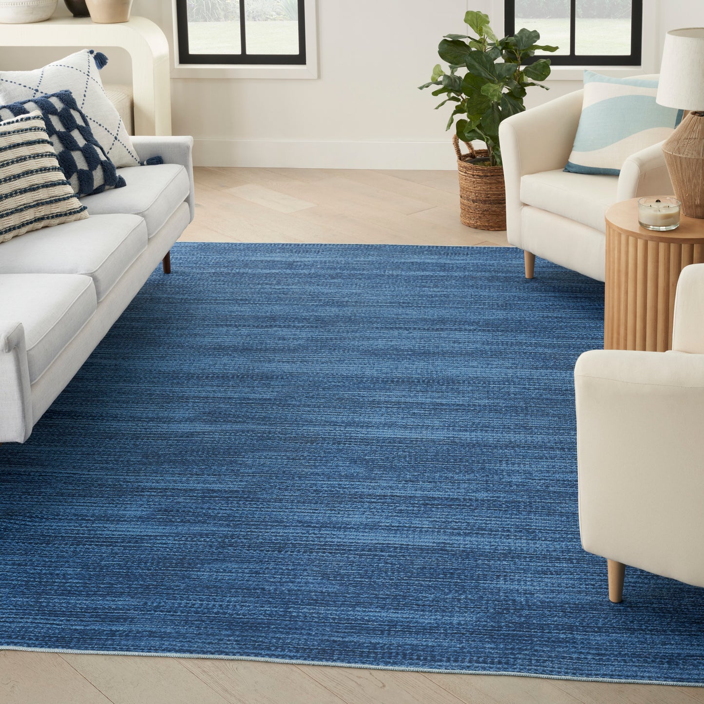 Nourison Nourison Washables 9'2" x 12' Blue Modern Indoor Rug