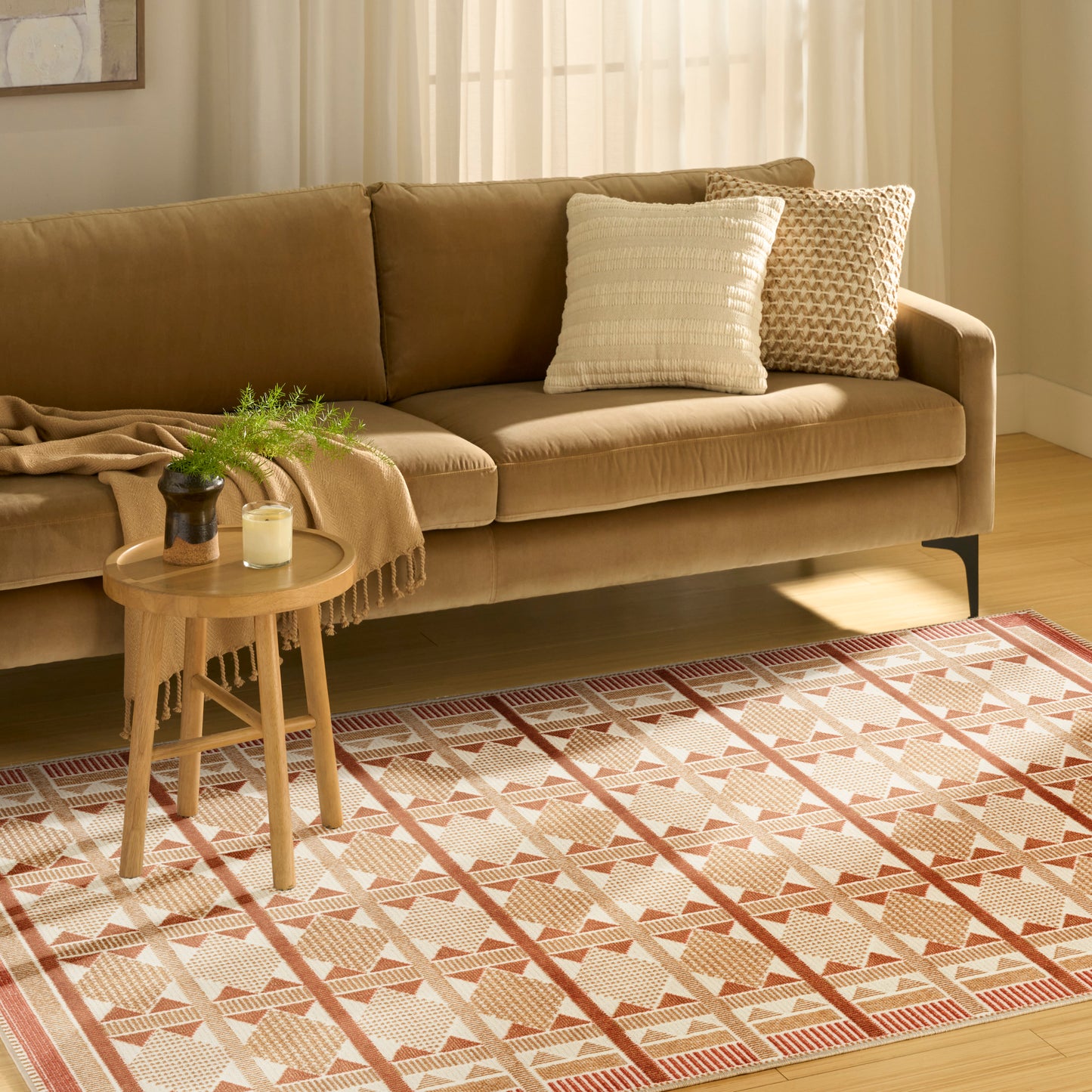 Nourison Nordic 5' x 7' Rust Modern Indoor Rug