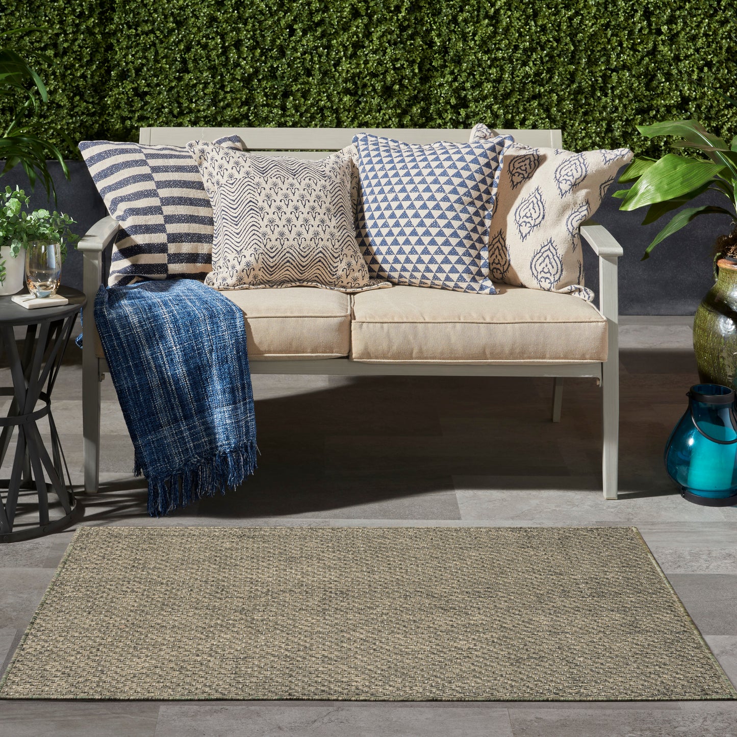 Nourison Tulum 2' x 3' Olive Outdoor Rug