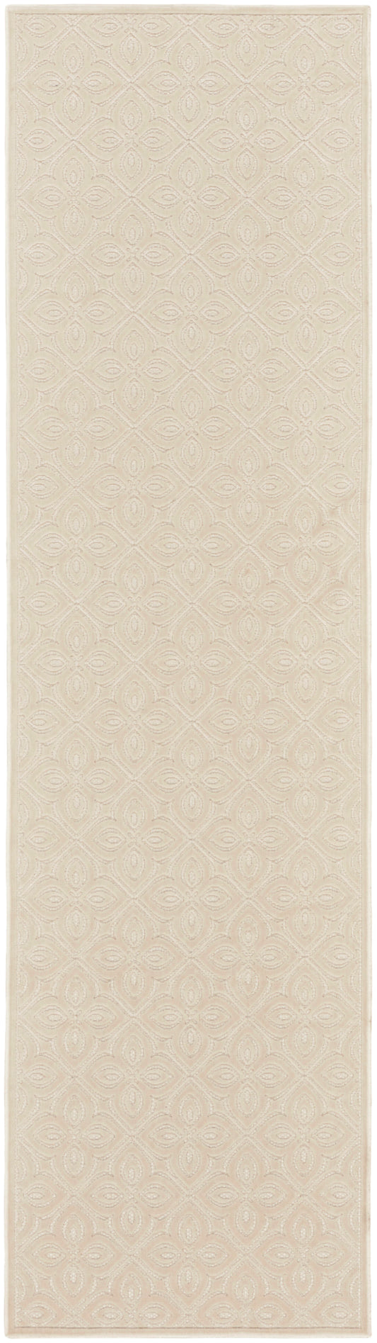 Nourison Washable Charm 2'2" x 8' Ivory Contemporary Indoor Rug