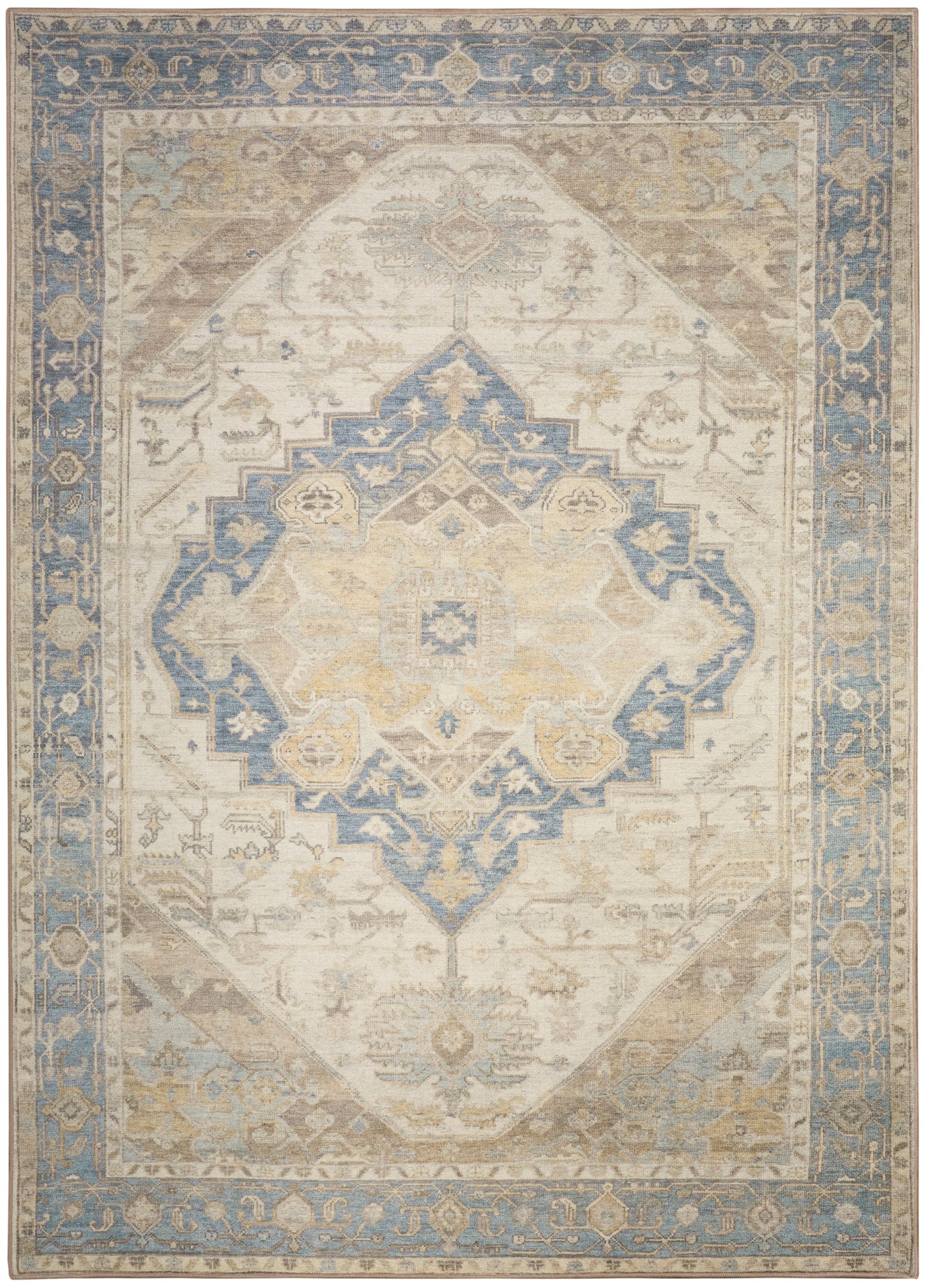 Nourison Vintage Washables 5'3" x 7'3" Blue Green Vintage Indoor Rug
