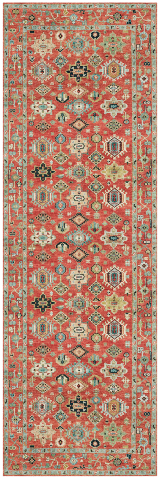 Nourison Vintage Washables 2' x 6' Rust Multicolor Vintage Indoor Rug
