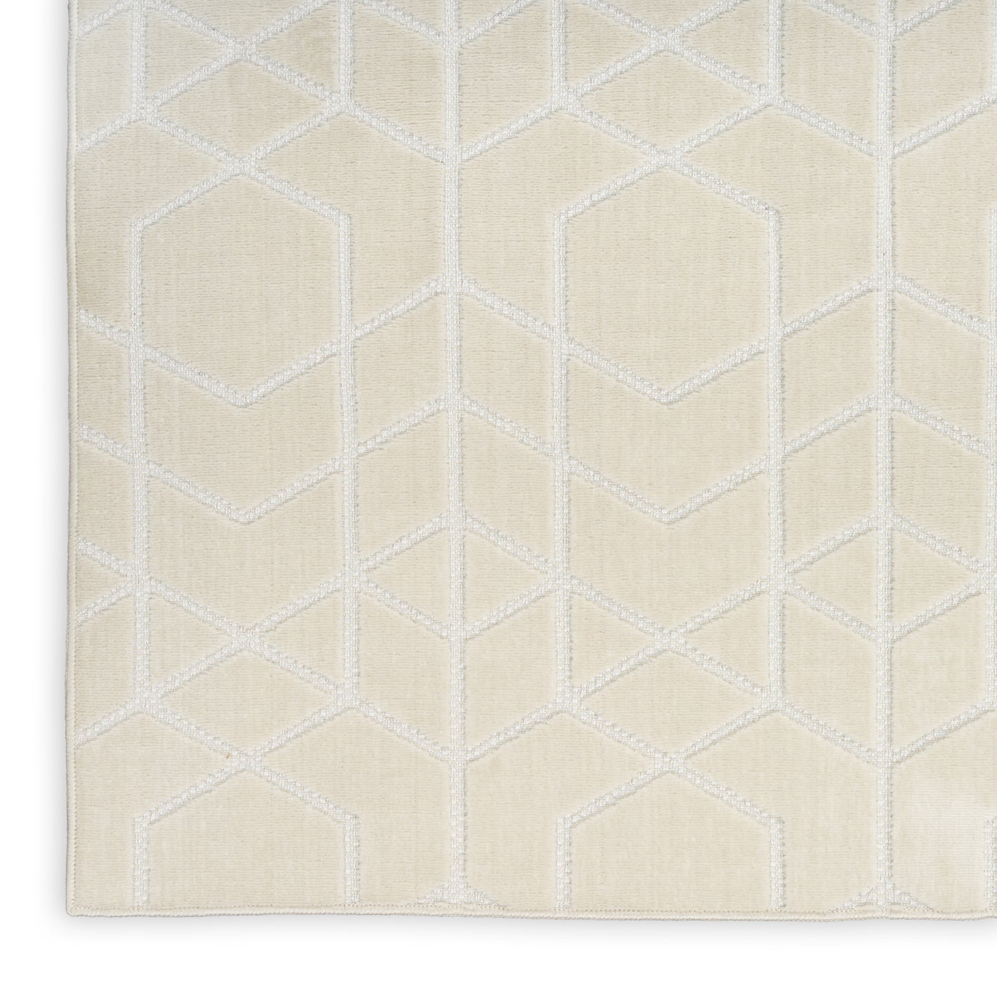Nourison Washable Charm 2'2" x 8' Ivory Modern Indoor Rug