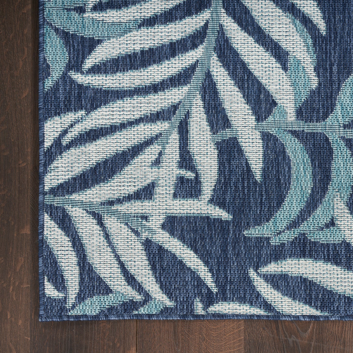 Nourison Garden Oasis 2' x 6' Navy Tropical Rug