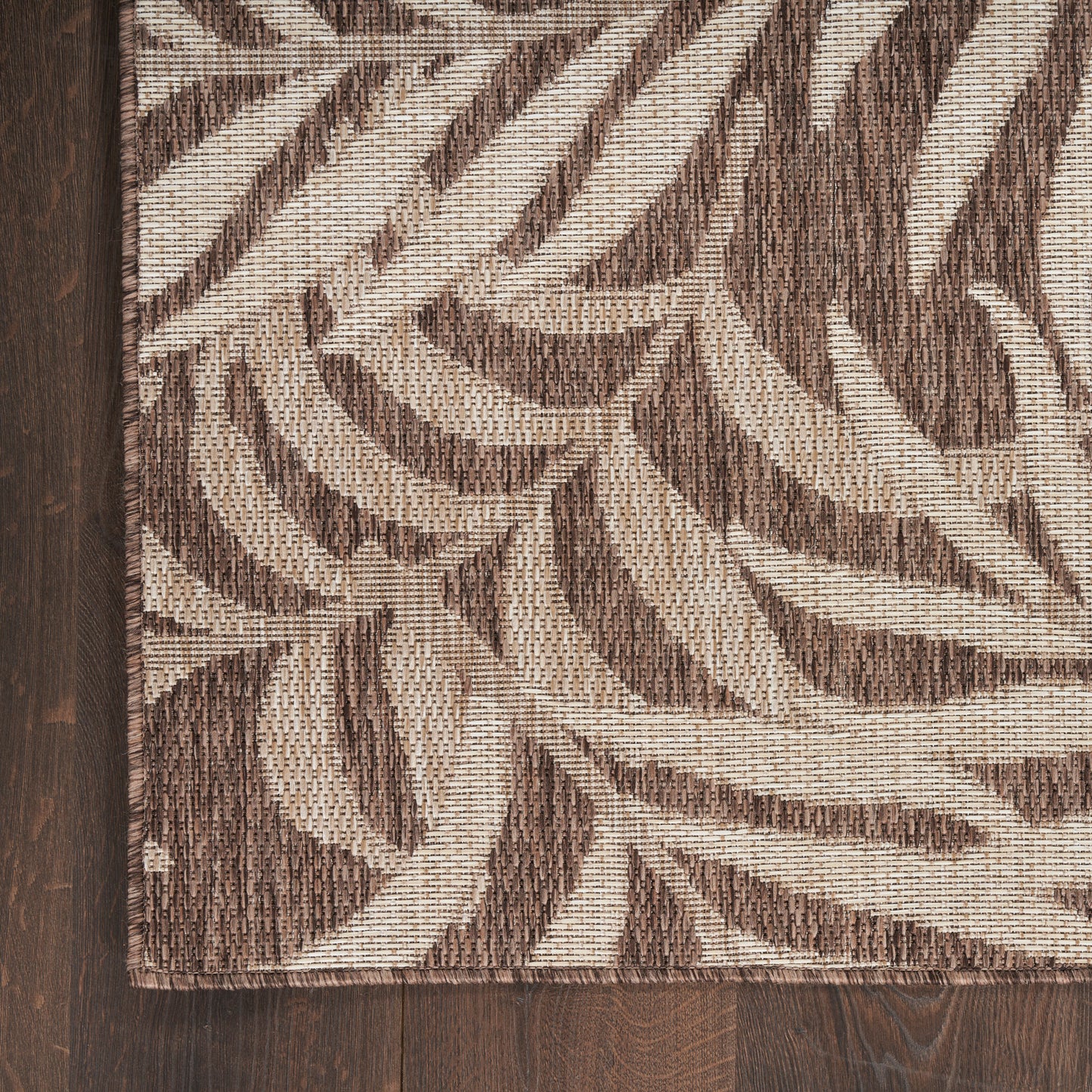 Nourison Garden Oasis 2' x 8' Mocha Tropical Rug