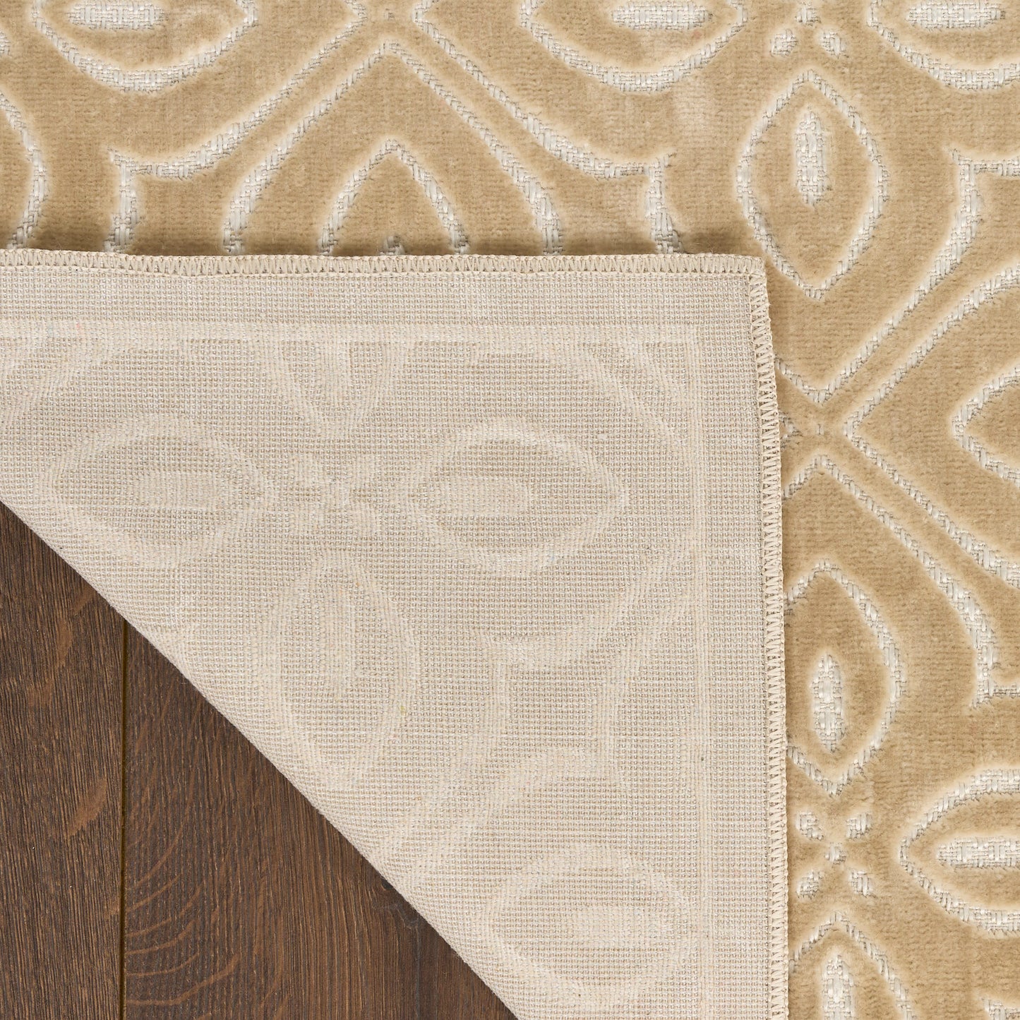 Nourison Washable Charm 2' x 6' Beige Ivory Contemporary Indoor Rug