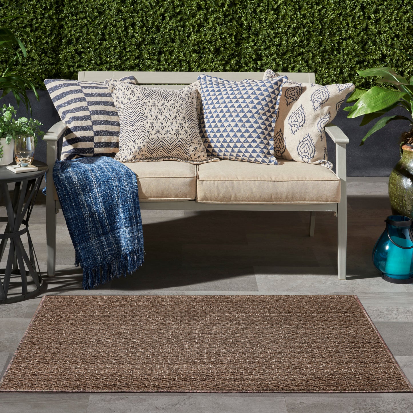 Nourison Tulum 3' x 5' Brown Outdoor Rug