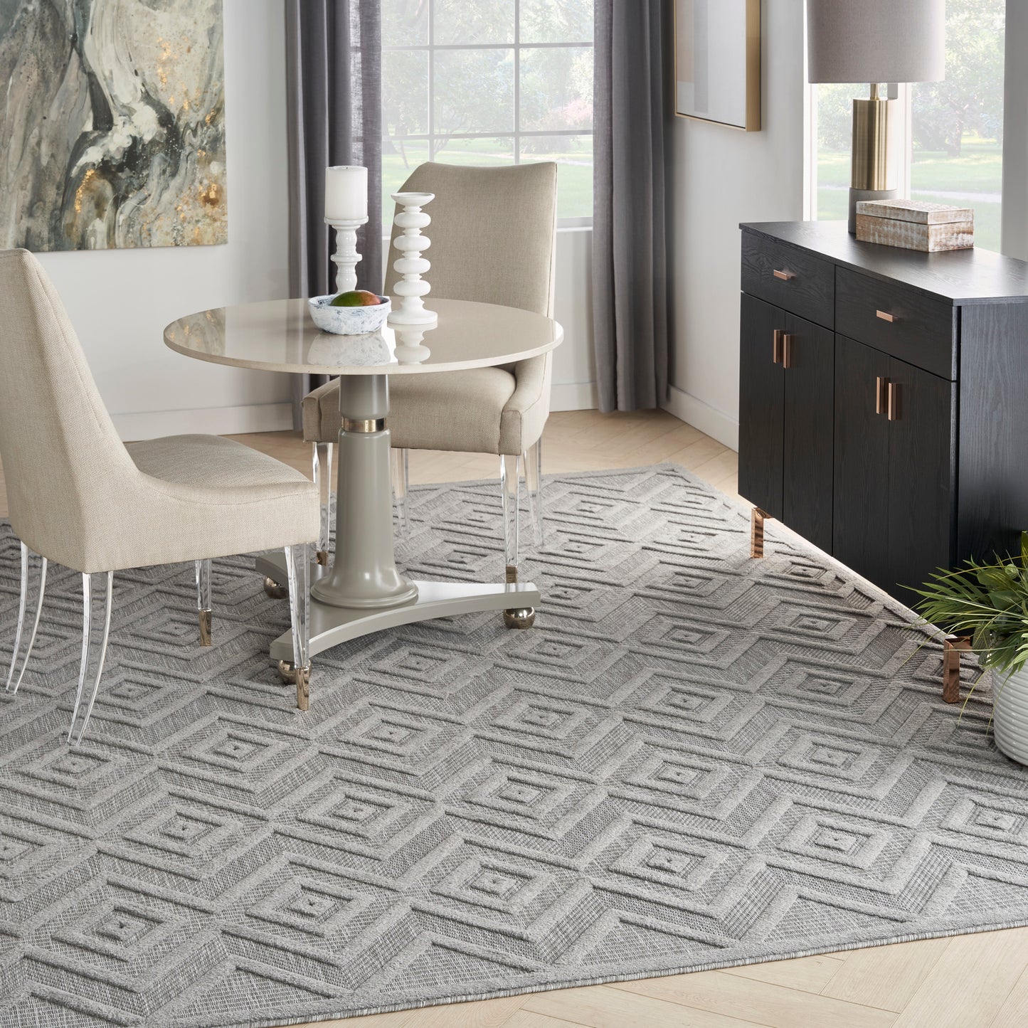 Nourison Versatile 9' x 12' Silver Grey Modern Rug