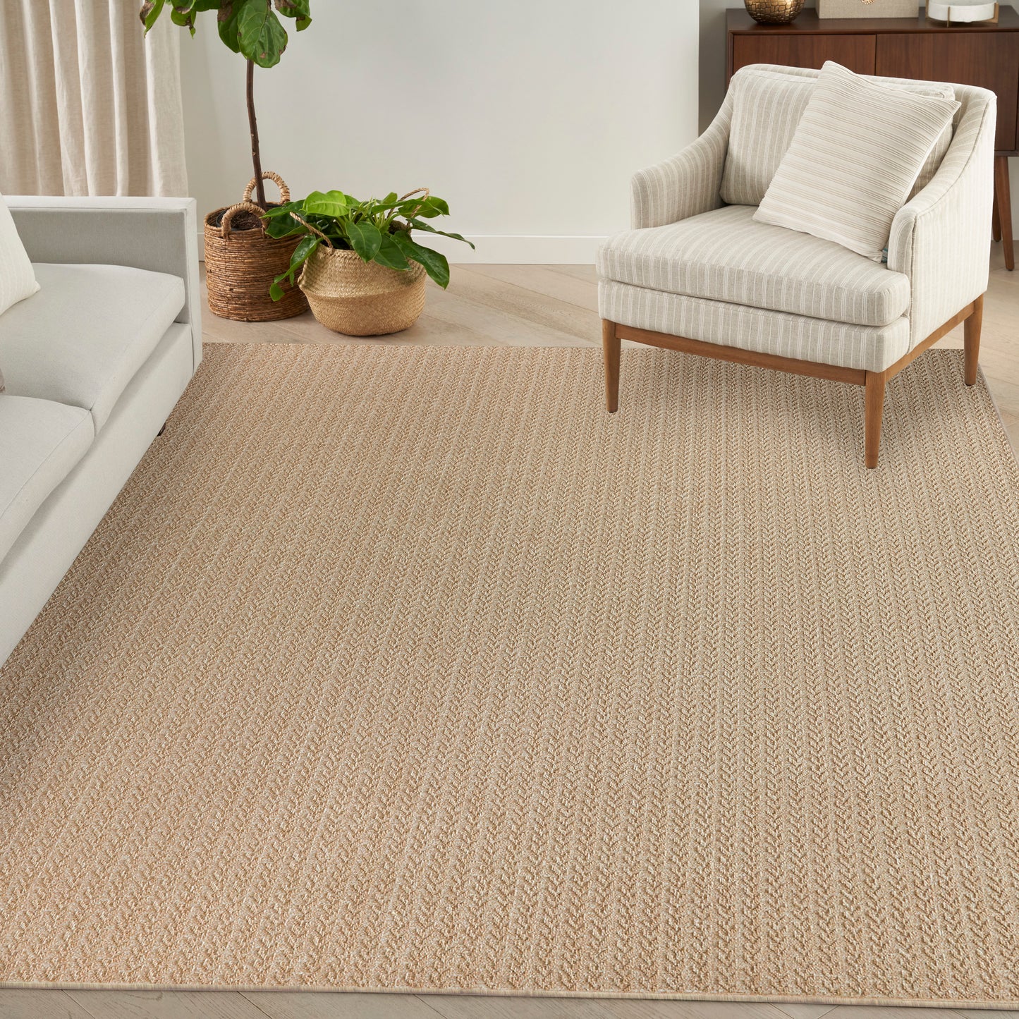 Nourison Tulum 9' x 12' Taupe Outdoor Rug