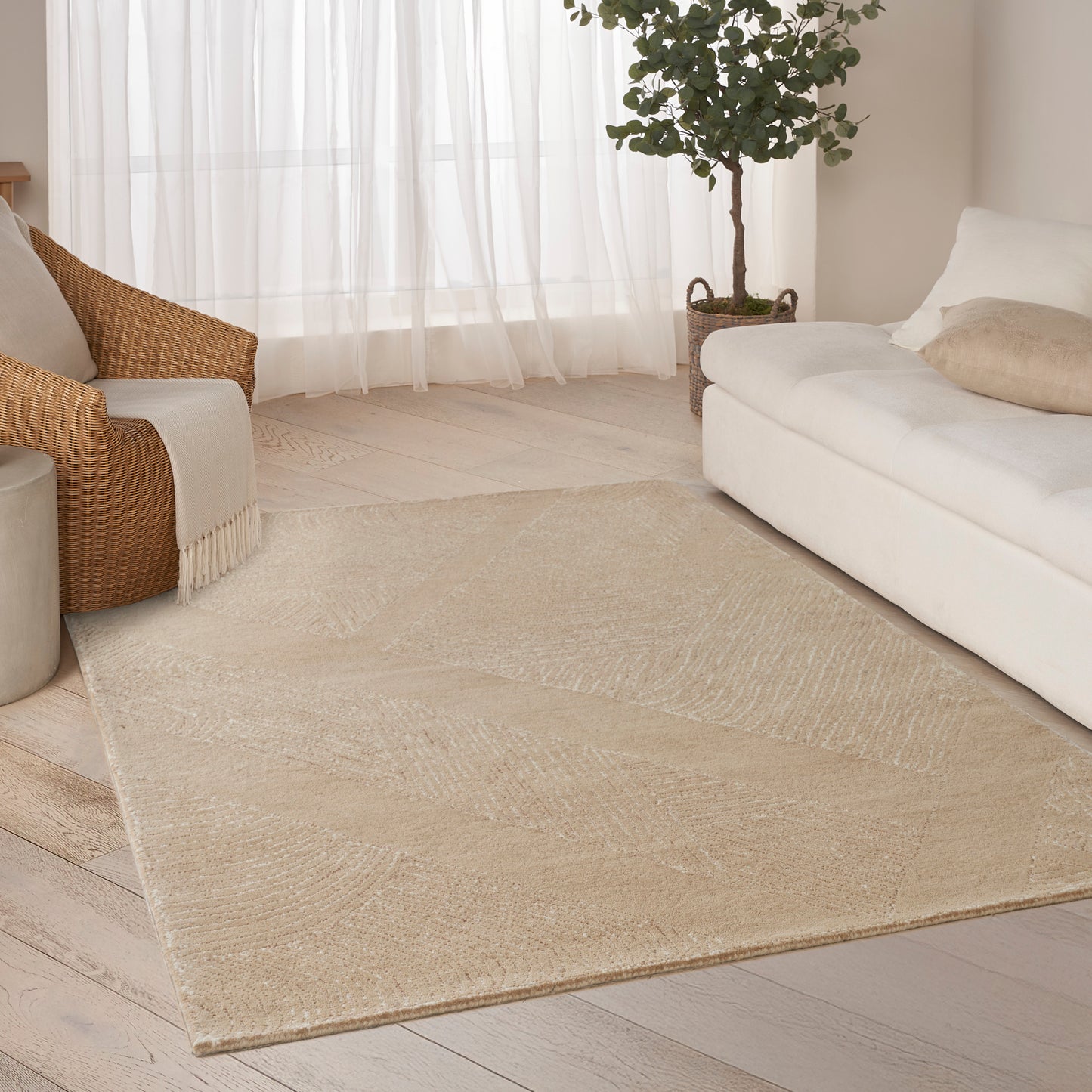DKNY Pure Patterns 3'9" x 5'9" Camel Modern Indoor Rug