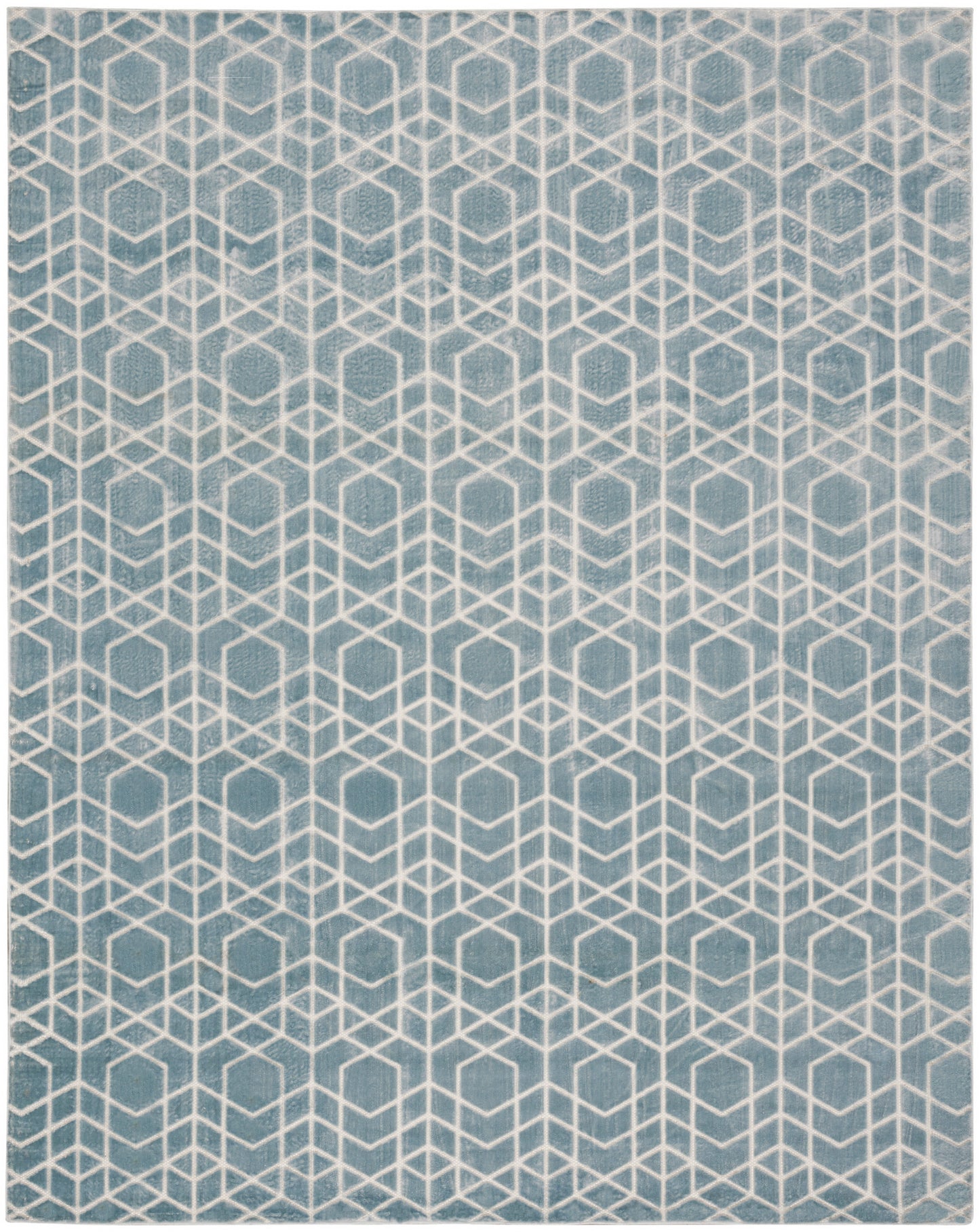 Nourison Washable Charm 8' x 10' Blue Ivory Modern Indoor Rug