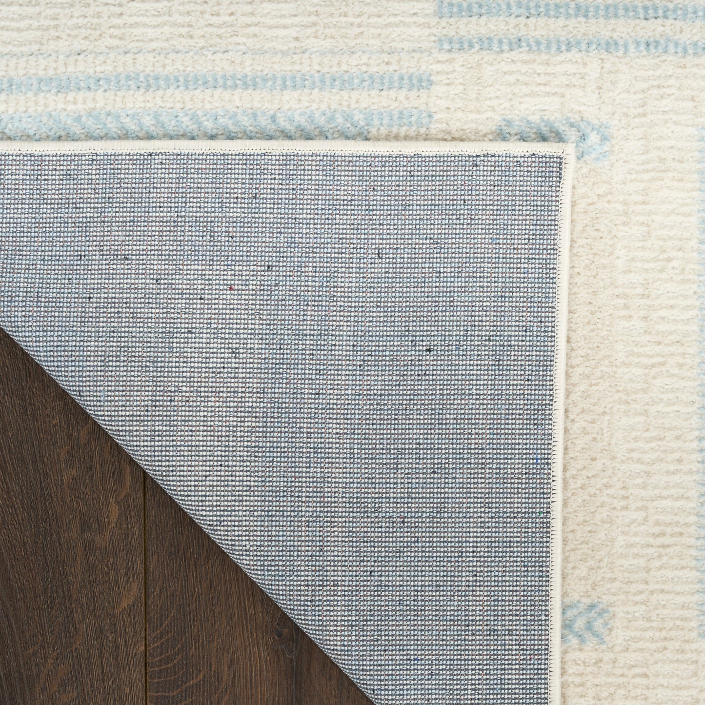 Nourison Nordic 2' x 6' Ivory Blue Modern Indoor Rug