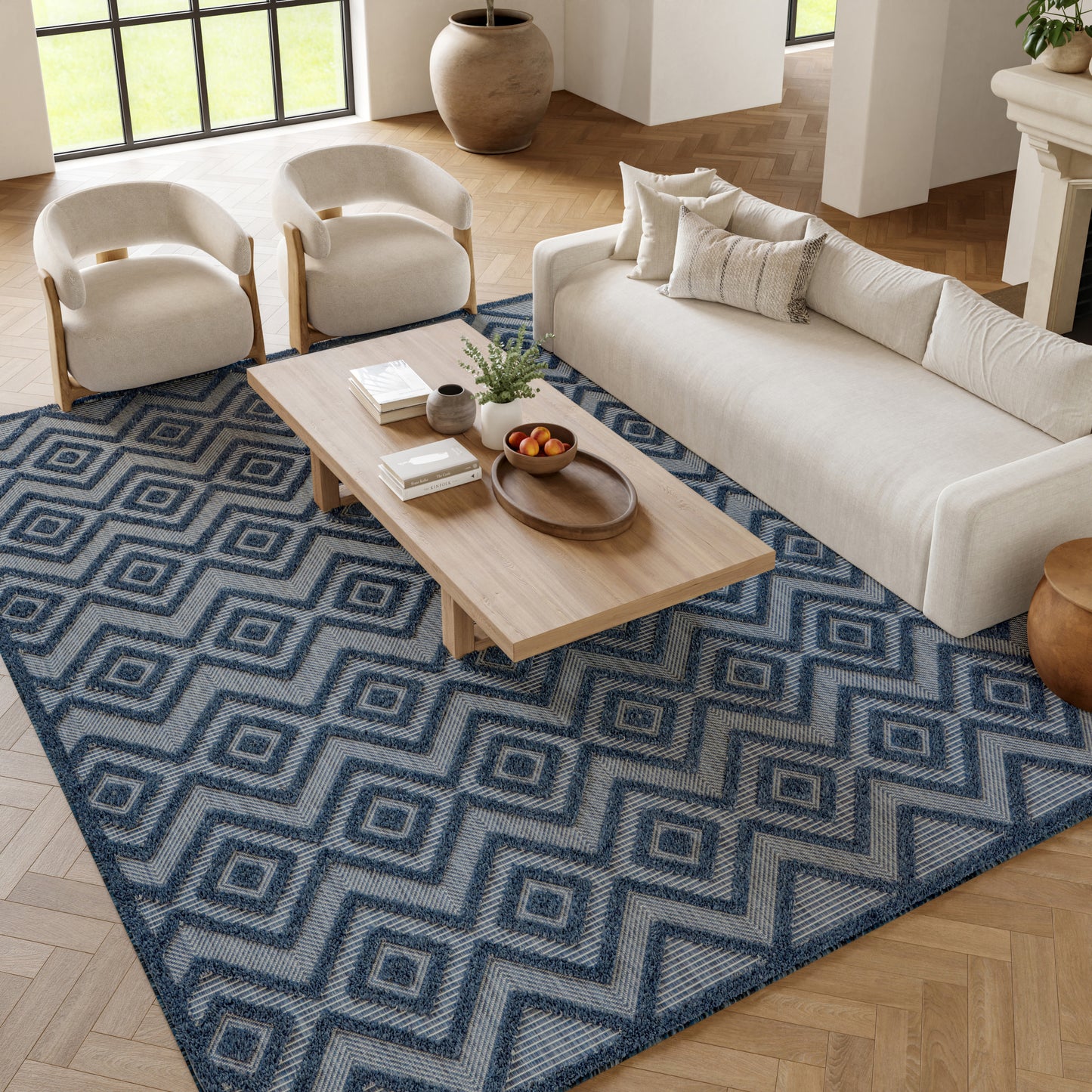 Nourison Versatile 9' x 12' Navy Blue Modern Rug