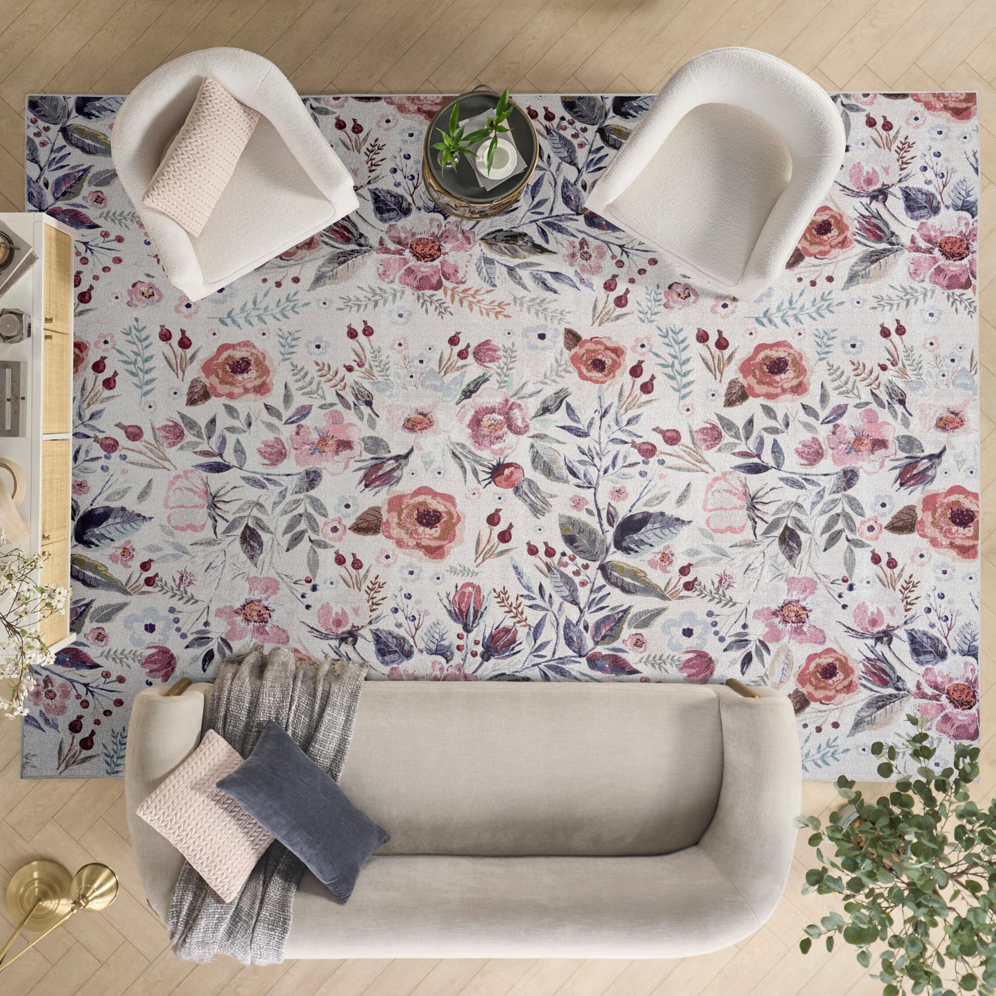 Nourison Nourison Washables 9'2" x 12' Ivory Pink Vintage Indoor Rug