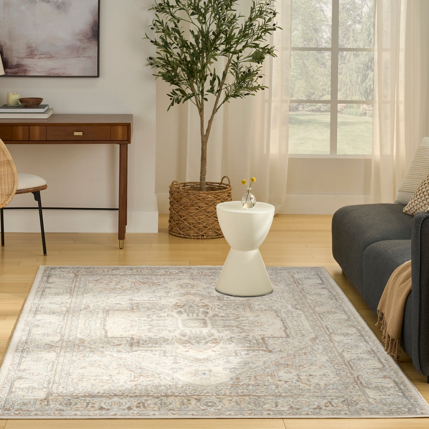 Nourison Quarry 3'9" x 5'9" Beige Vintage Indoor Rug