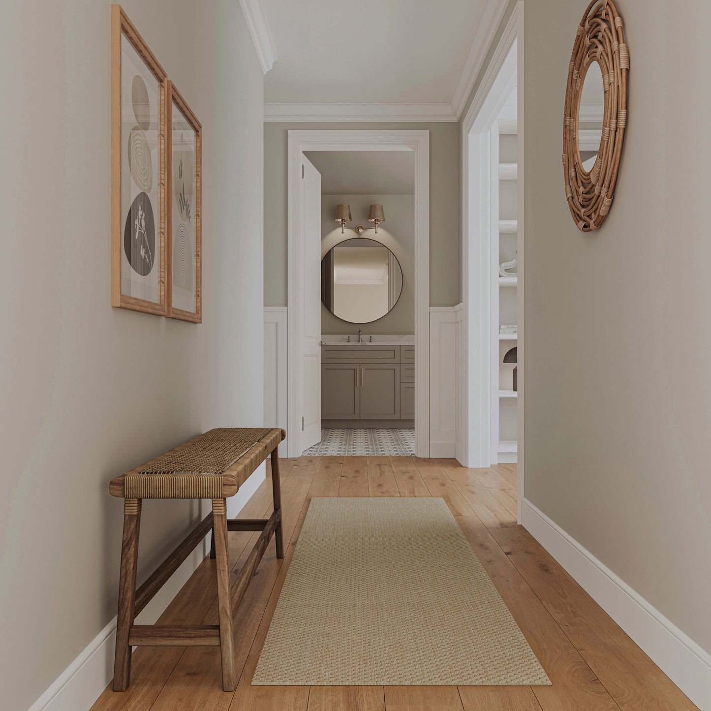 Nourison Tulum 2'2" x 8' Cream Outdoor Rug