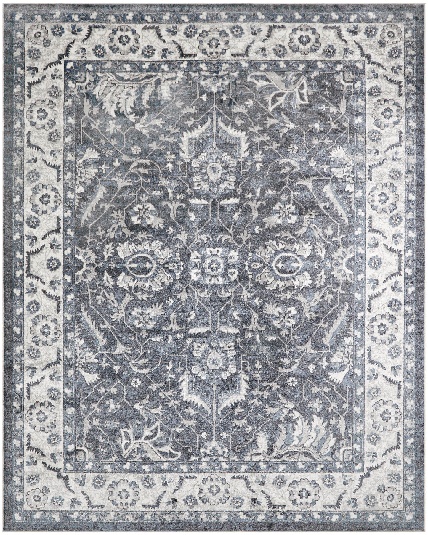 Nourison Astra Machine Washable 9' x 12' Slate Vintage Indoor Rug