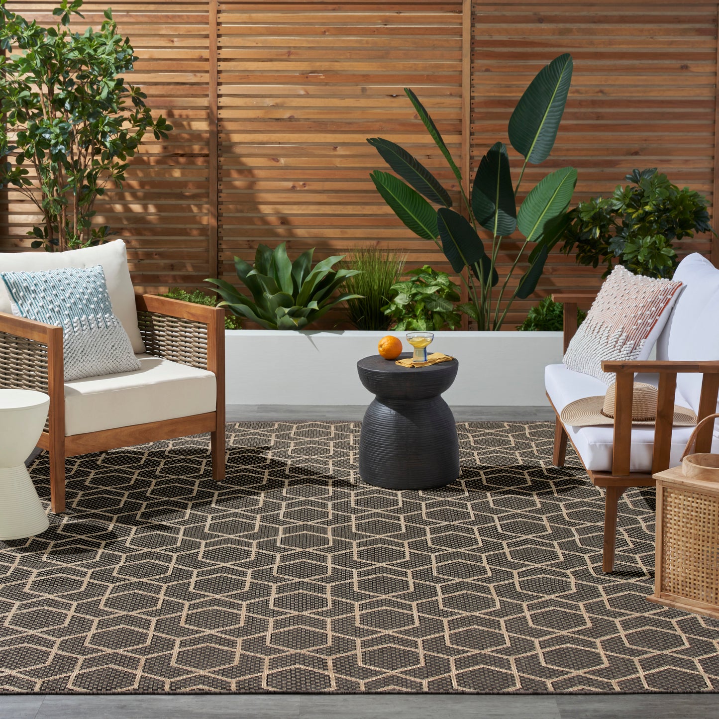 Nourison Horizon Indoor/Outdoor 8' x 10' Charcoal Modern Rug