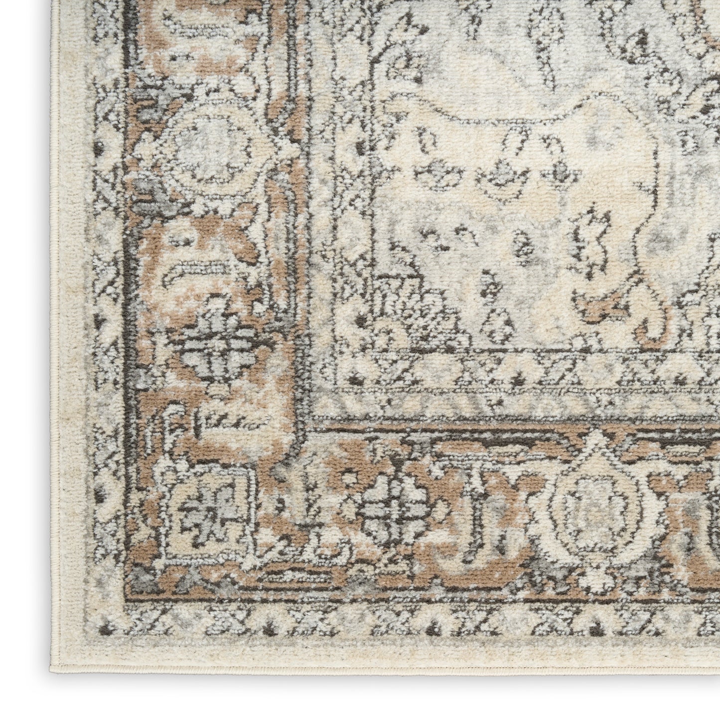 Nourison Quarry 2'2" x 7'6 Ivory Grey Taupe Vintage Indoor Rug